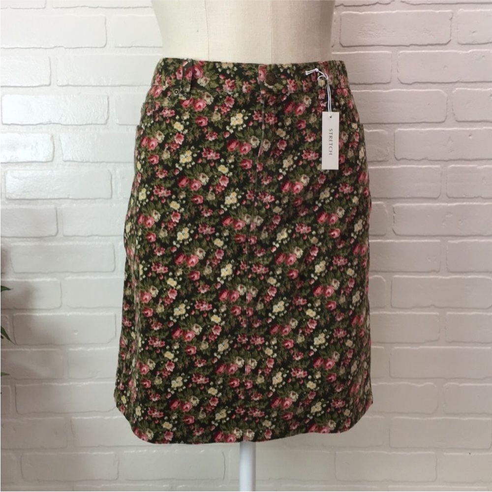 Jones New York Floral Pencil Skirt - Green and Pink